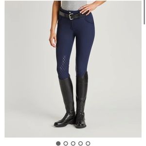 Hadley Curvy Fit Grip Breeches by SmartPak- Knee Patch - Navy